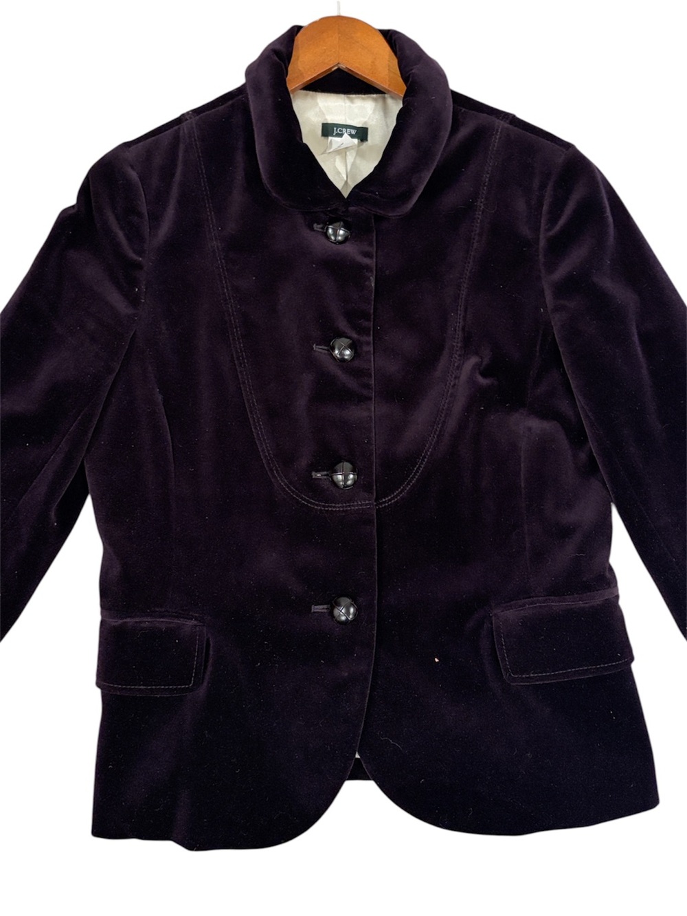J.Crew Velvet Single Breasted Blazer Jacket Purple 8